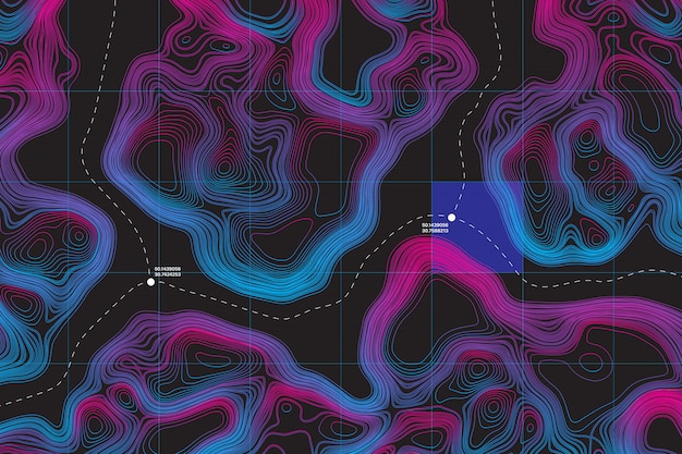 Conceptual alien terrain topographic map Premium Vector