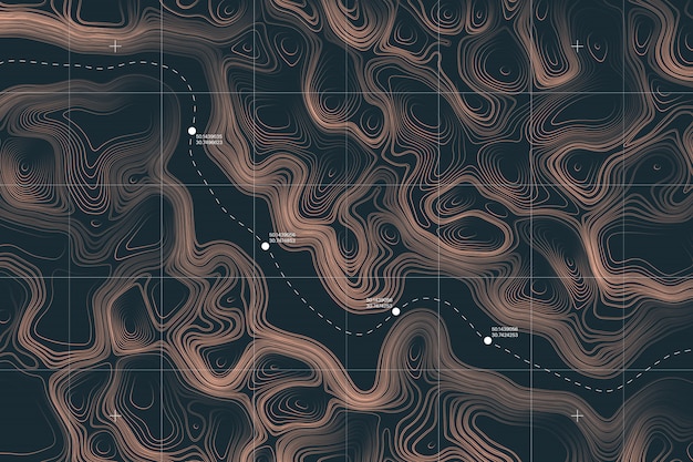 Conceptual alien terrain topographic map Premium Vector