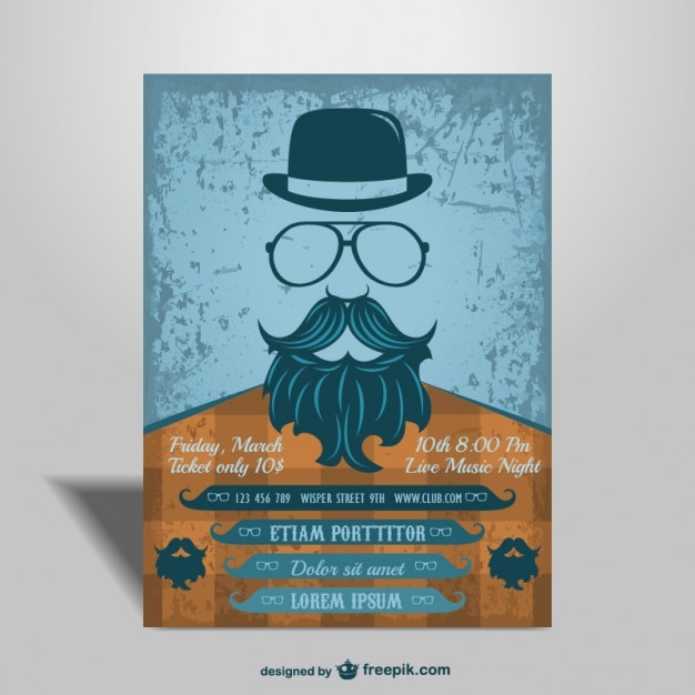 Download Concert mock-up hipster style poster | Free Vector