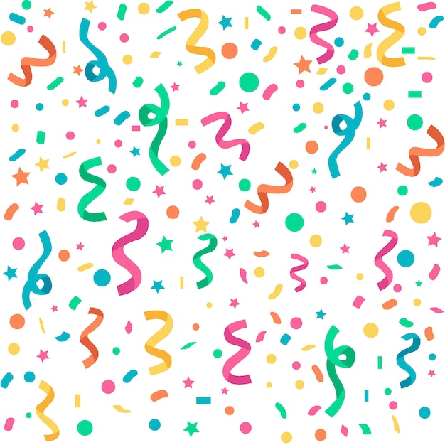 Confetti background flat design | Free Vector