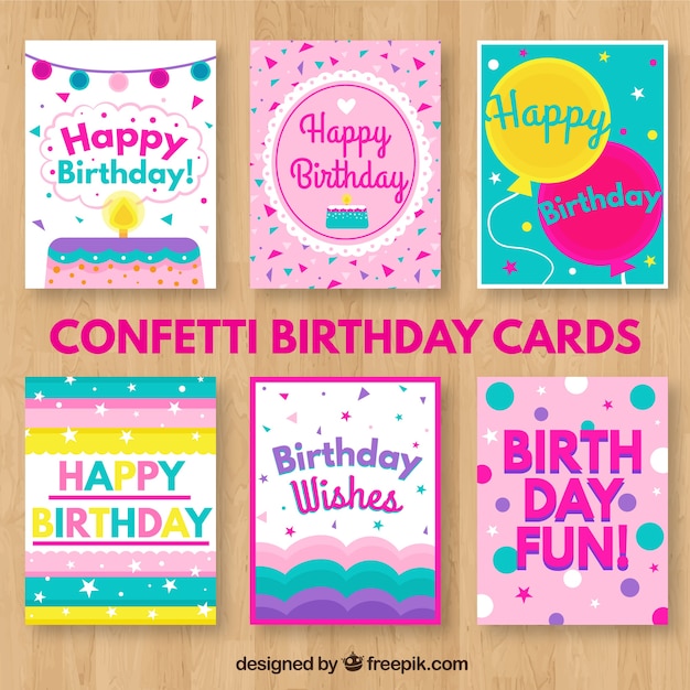 Confetti birthday cards