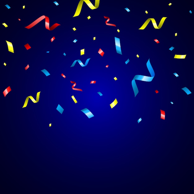 Premium Vector Confetti On Blue Background