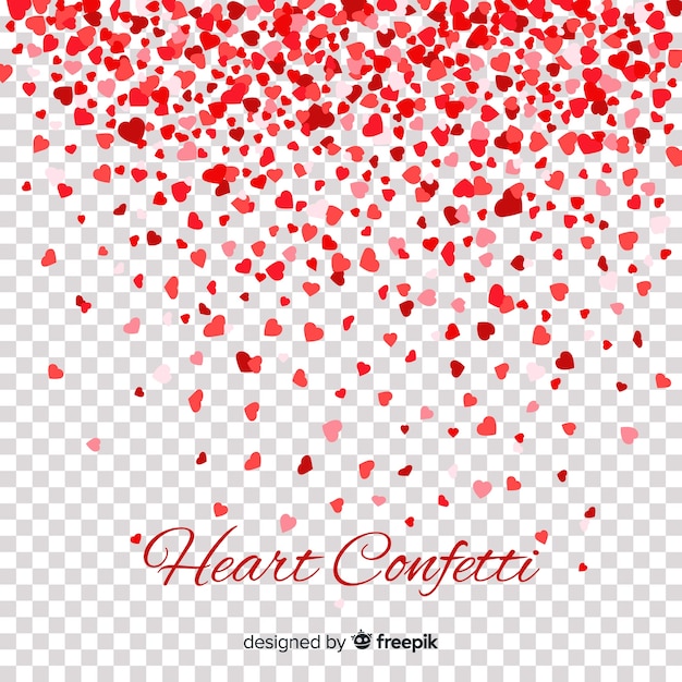 Red & Pink Hearts Confetti Background Free Vector