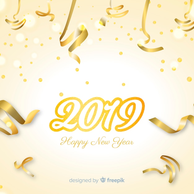 Free Vector | Confetti new year 2019 background