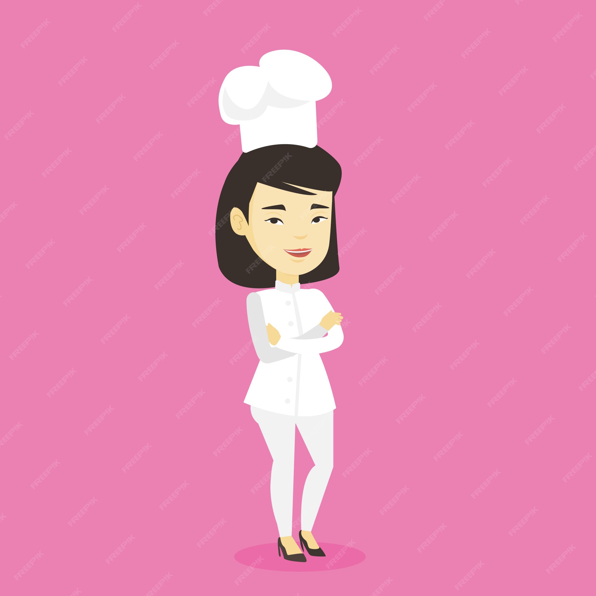 premium-vector-confident-female-chief-cook-with-arms-crossed