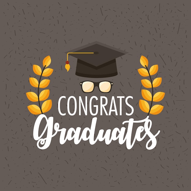 Premium Vector Congrats Graduates Wreath