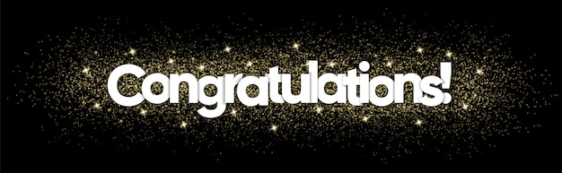 Premium Vector | Congratulations typography with sparkling decoration