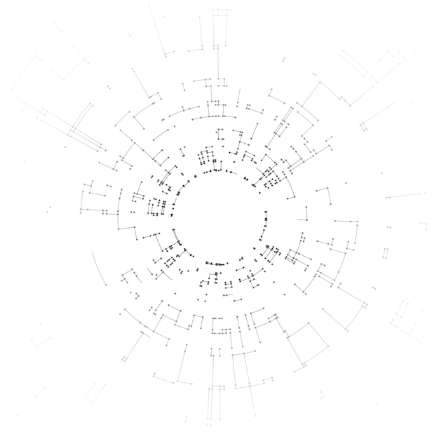 Connecting lines and dots on white background Premium Vector
