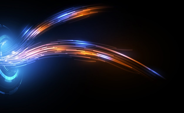 Connection line on fiber optic networking telecommunication concept background Premium Vector