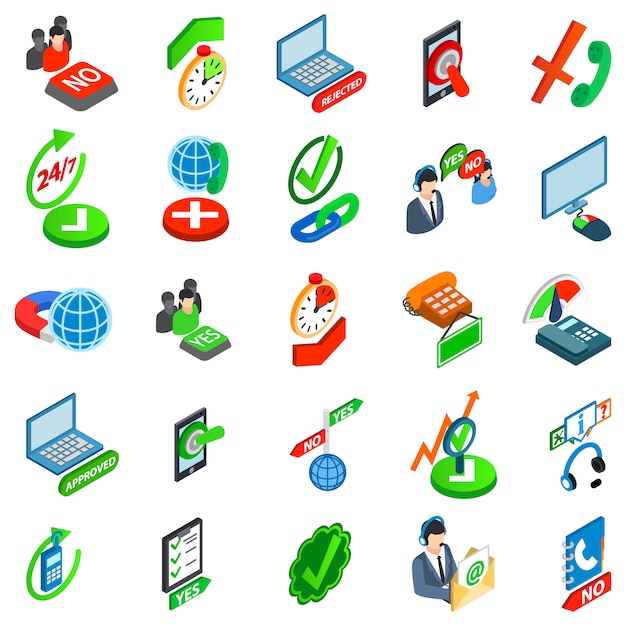 Consent icon set Premium Vector