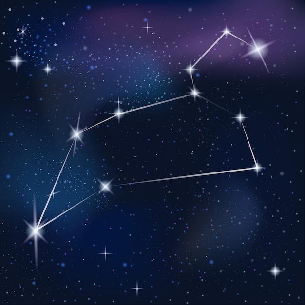 Premium Vector | Constellation leo on starry night background