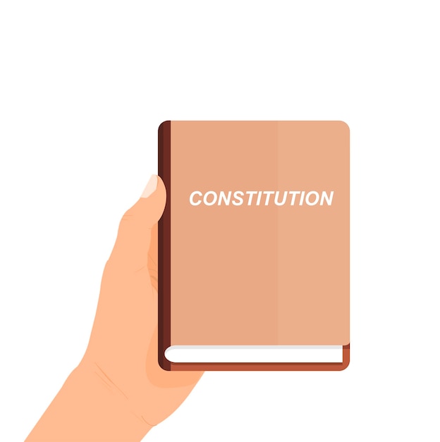 Premium Vector Constitution Book In Hand Vector Illustration