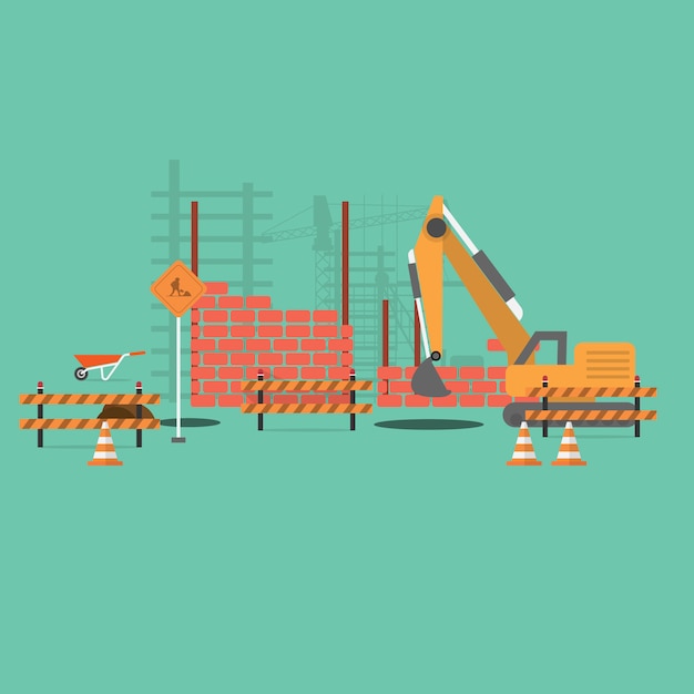 Construction background design Vector | Free Download