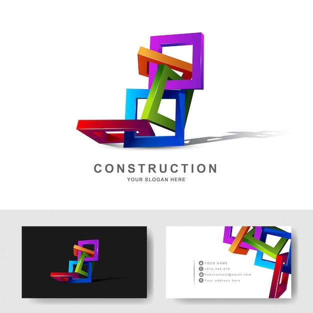 Download Free Construction Buildings Or 3d Frame Square Logo Design Template Use our free logo maker to create a logo and build your brand. Put your logo on business cards, promotional products, or your website for brand visibility.