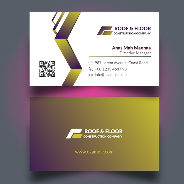 Download Free Construction Business Card Premium Vector Use our free logo maker to create a logo and build your brand. Put your logo on business cards, promotional products, or your website for brand visibility.