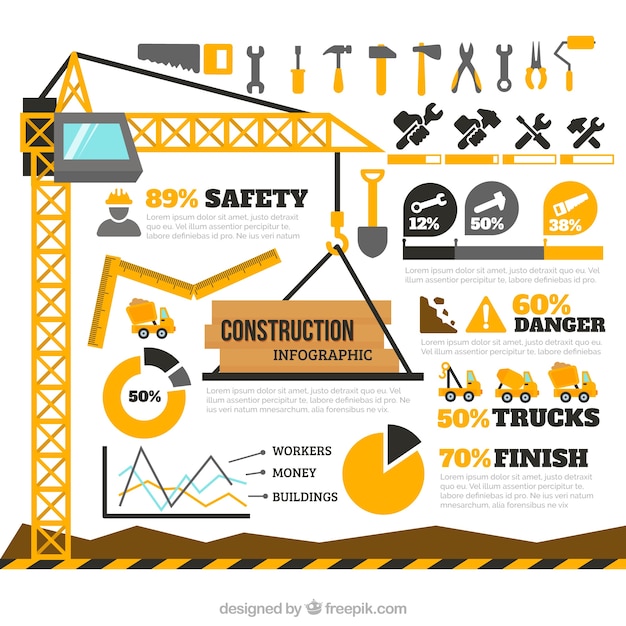 Free Vector | Construction elements infography