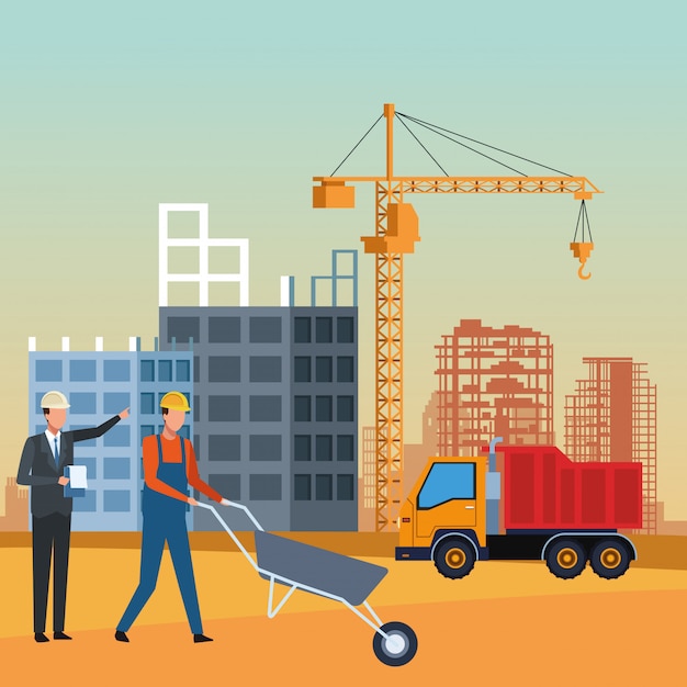 Premium Vector | Construction engineer cartoon