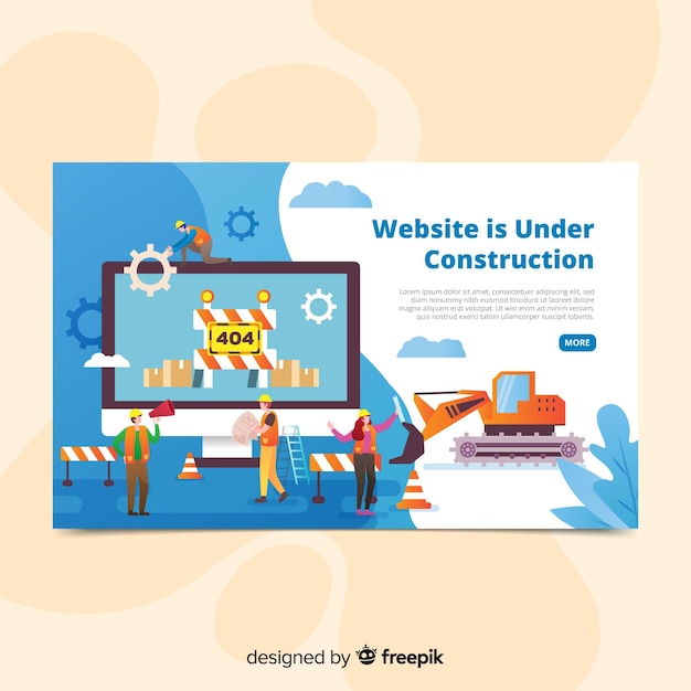 Under construction landing page template | Free Vector