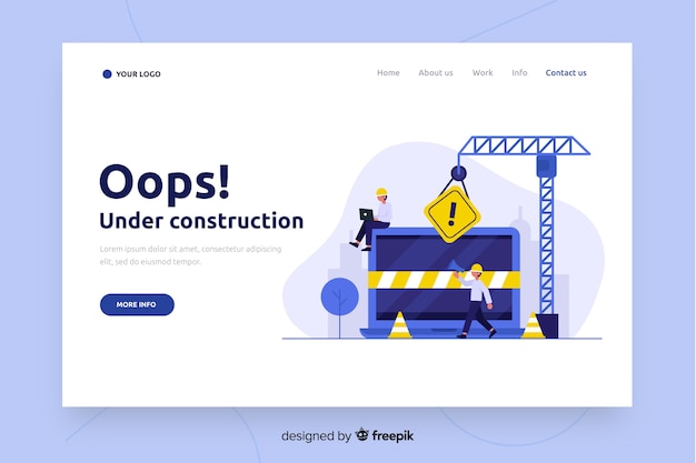 Under construction landing page template web developers in the philippines