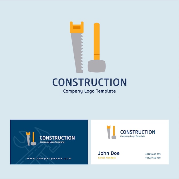 Download Free Construction Logo And Business Card Design Premium Vector Use our free logo maker to create a logo and build your brand. Put your logo on business cards, promotional products, or your website for brand visibility.