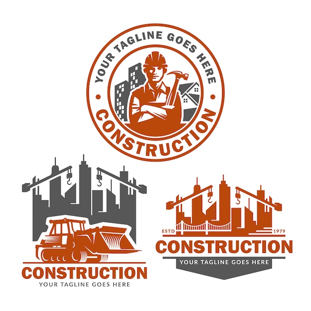 Download Free Construction Logo Template Set Vector Pack Of Construction Logo Use our free logo maker to create a logo and build your brand. Put your logo on business cards, promotional products, or your website for brand visibility.