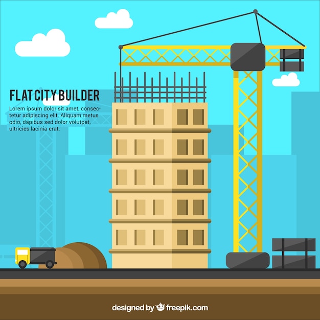 Construction of a building Vector | Free Download