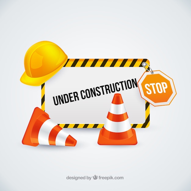 Download Free Download This Free Vector Under Construction Sign With Traffic Cones Use our free logo maker to create a logo and build your brand. Put your logo on business cards, promotional products, or your website for brand visibility.