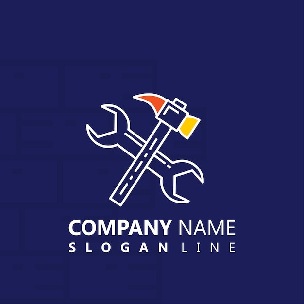 Download Free Constructions Company Name Wiith Blue Background And Hammer And Use our free logo maker to create a logo and build your brand. Put your logo on business cards, promotional products, or your website for brand visibility.