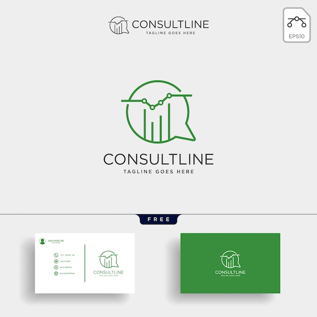 Premium Vector | Consult logo template illustration