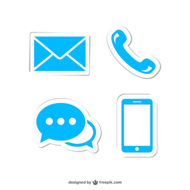 Free Vector Contact Blue Icons Freepik | more than 11 million free graphic files for download. free vector contact blue icons