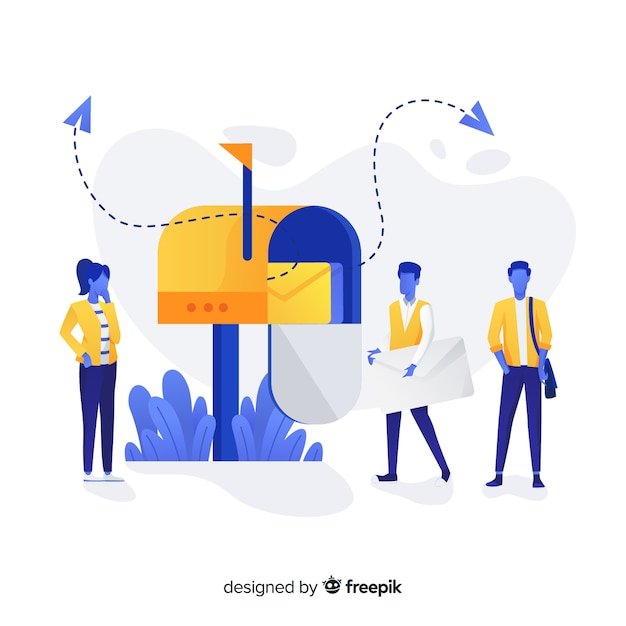Contact us concept for landing page Free Vector