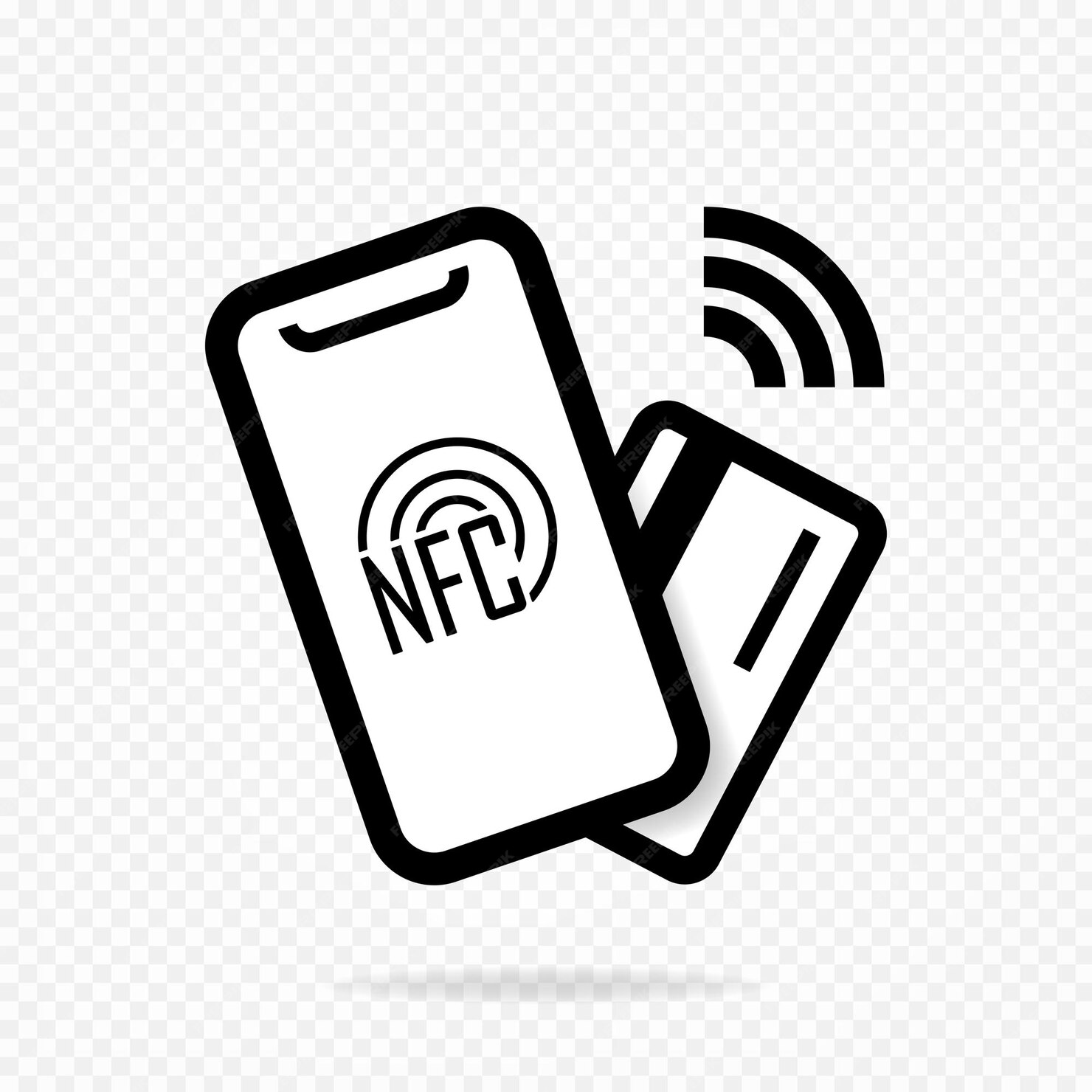 Premium Vector | Contactless wireless payment method for the nfc logo