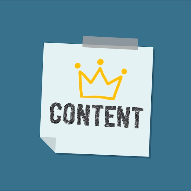 Content word on note illustration Free Vector