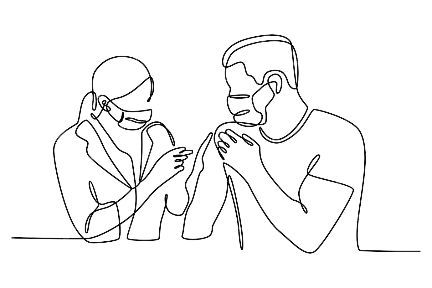 Premium Vector | Continuous line drawing doctor giving injection to ...