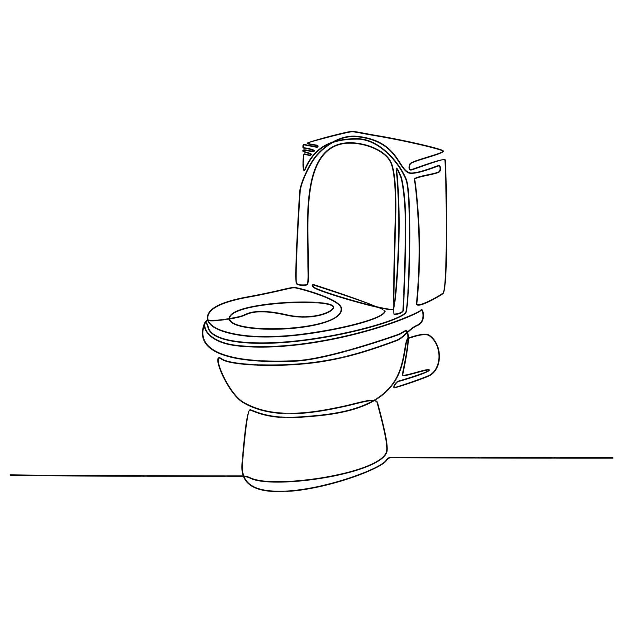 Premium Vector Continuous line drawing of toilet design vector