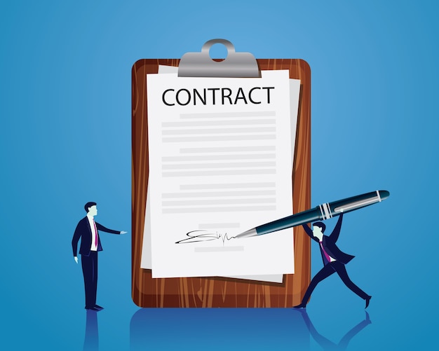 Premium Vector Contract Signing Legal Agreement Concept Vector Illustration 3210