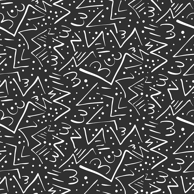 Premium Vector | Contrast black and white seamless pattern with chaotic ...