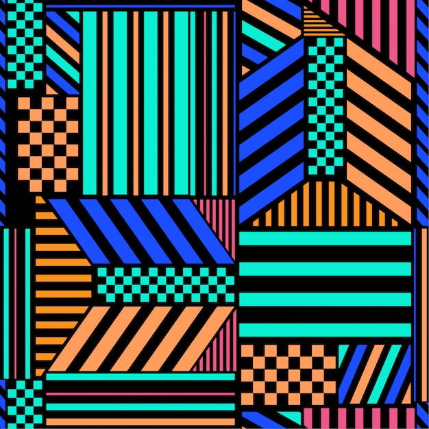 Premium Vector Contrast colorful seamless pattern