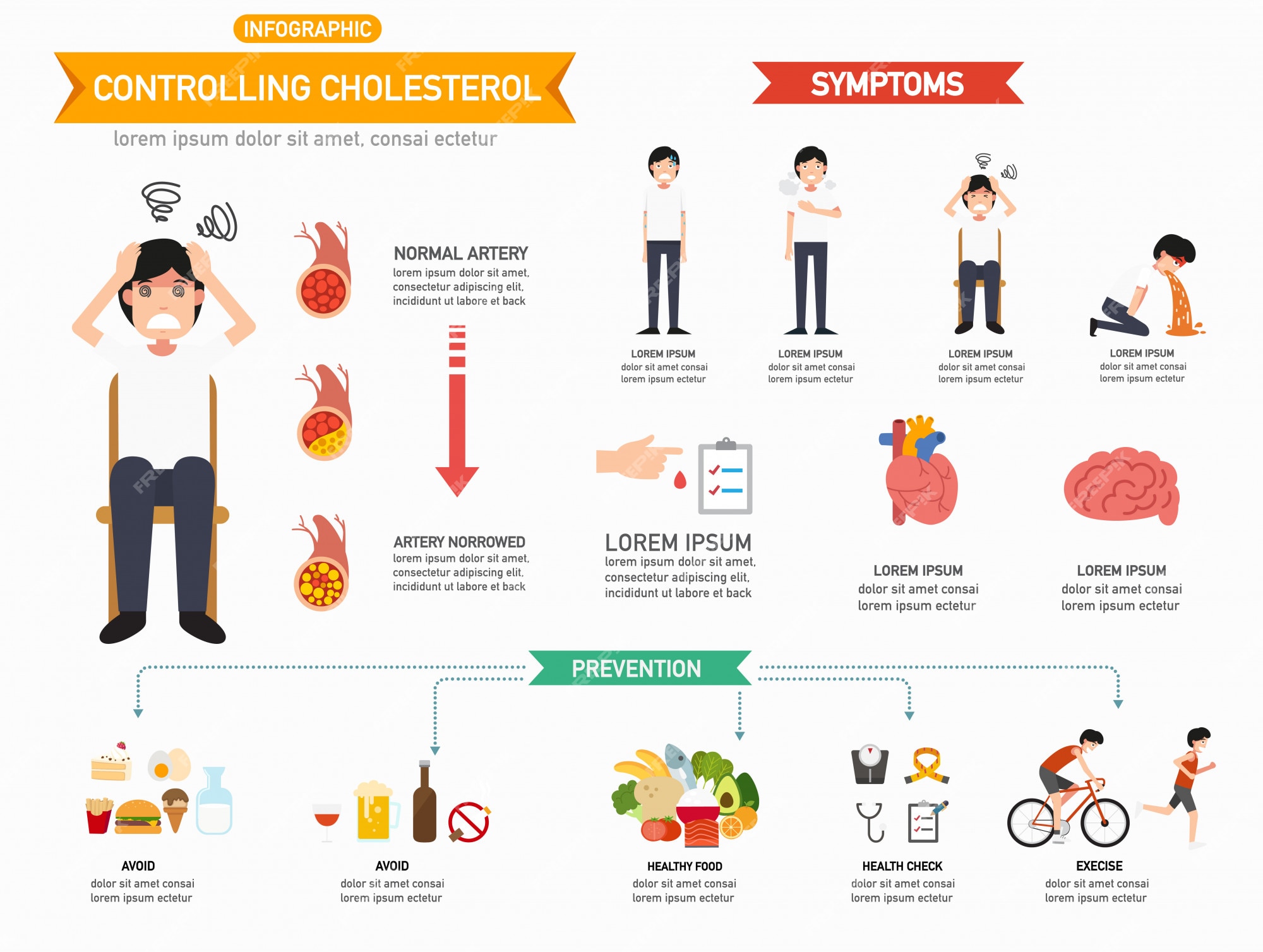 Premium Vector Controlling Cholesterol Infographics 7973