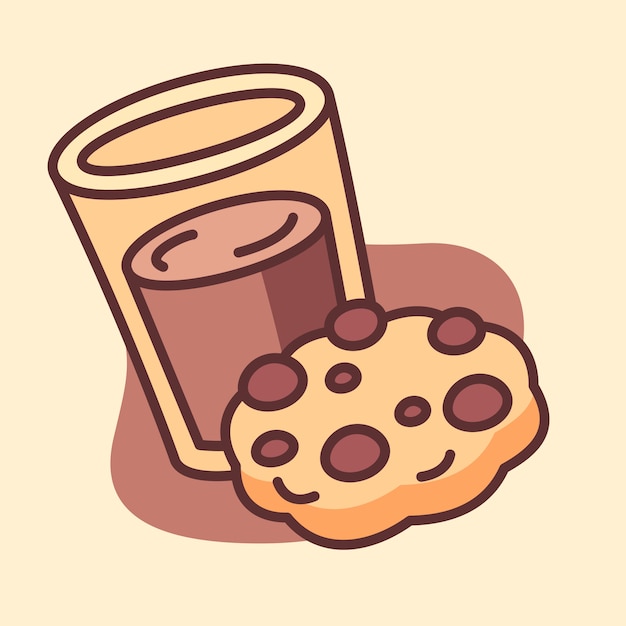Premium Vector Cookie and milk illustration