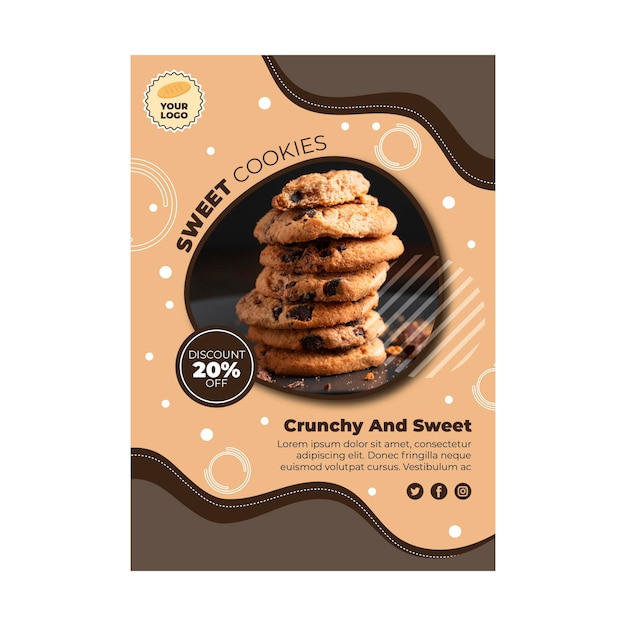 Free Vector Cookies Flyer Template