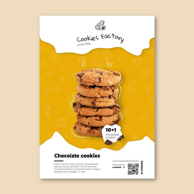 free-vector-cookies-flyer-vertical-template