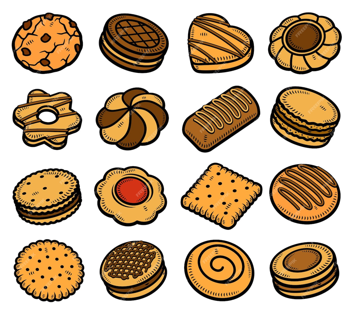 Premium Vector | Cookies set. collection icon cookies. vector illustration