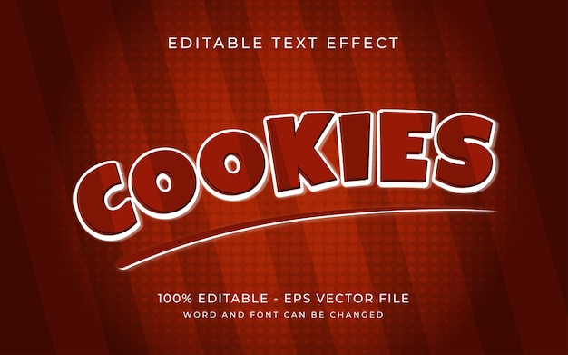 Premium Vector | Cookies style text effect style editable text effect