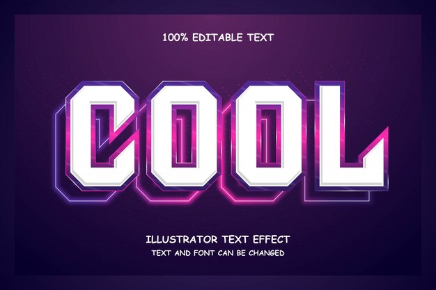 Premium Vector | Cool,3d editable text effect modern neon style