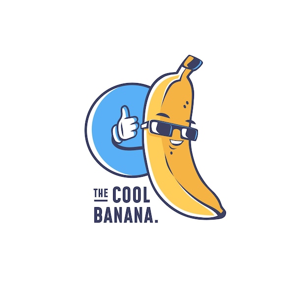 無料のベクター クールなバナナのキャラクターのロゴ