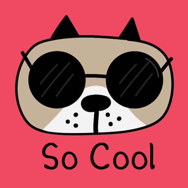 Premium Vector | Cool dog with sunglasses vector illustration.