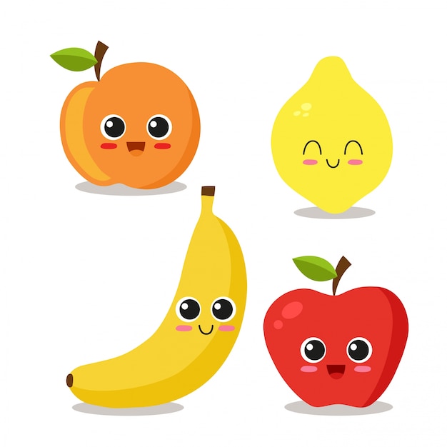 Cool fruit set | Premium Vector