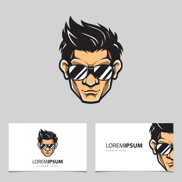 Download Free Cool Man Logo And Business Card Premium Vector Use our free logo maker to create a logo and build your brand. Put your logo on business cards, promotional products, or your website for brand visibility.