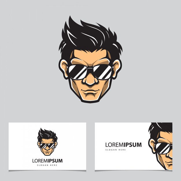 Download Free Cool Man Logo And Business Card Premium Vector Use our free logo maker to create a logo and build your brand. Put your logo on business cards, promotional products, or your website for brand visibility.